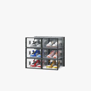 Armadio per scarpe impilabile trasparente porta d'ingresso in plastica per Sneaker Organizer scatola a prova di polvere ingresso armadio camera da letto per uomini e donne - Product Image 2
