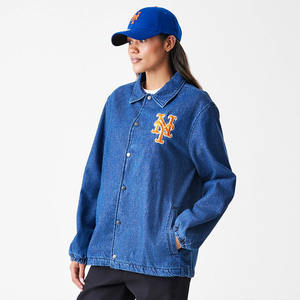 Couple Coach Line Jacket Denim Jackets Lightweight Jacket Chenille & Embroidery Logos Mesh Inside - Product Image 4