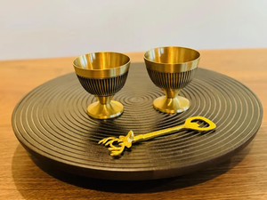 Luxury Copper Pedestal <b>Dessert</b> <b>Bowl</b> <b>Set</b> with Spoons Handcrafted Metal Ice Cream & Fruit Serving <b>Set</b> - Product Image 6