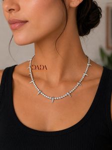 Supreme Cut Lab Grown Diamond Tennis <b>Necklace</b> Women Certified Ethical Diamond <b>Statement</b> <b>Necklace</b> Luxury Jewelry Gold Rhodium - Product Image 3