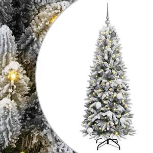 Sapin de Noël artificiel blanc à 150 LED, 59,06 pouces, lumières festives pour les fêtes - Product Image 2