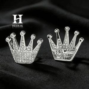 Pendientes de Corona de Diamantes de Lujo Totalmente Pavimentados, Oro de 14K, Estilo Tiara de Rey y Reina, Joyería Hip Hop para Hombre y Mujer - Product Image 3