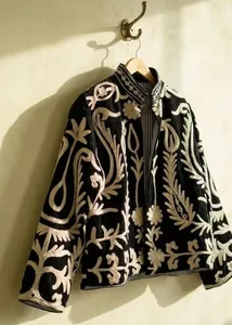 Chaqueta de terciopelo negro premium hecha a mano, superventas 2026, para mujer, estilo étnico indio, abrigo tipo shrug festivo, a precio de fábrica - Product Image 2