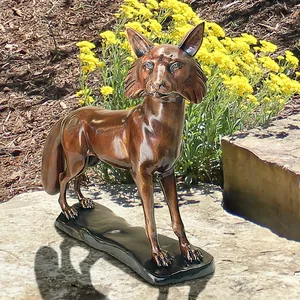 Bronze Dog Figurine Animal Sculpture Casting Art Collectible Decorative <b>Statue</b> - Product Image 2