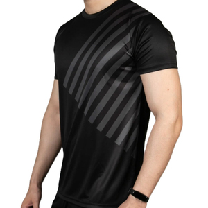 New Men’s <b>Black</b> Print Sublimation T-Shirt Streetwear Casual Short Sleeve Geometric Pattern <b>Top</b> for Fashion Style Sublimation - Product Image 3