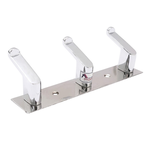 Porte-manteau mural triple en acier inoxydable robuste, résistant à la rouille, minimaliste, pour vêtements et serviettes de salle de bain - Product Image 1