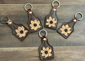 Nouveautés Cadeaux promotionnels Porte-clés en cuir repoussé à la main de haute qualité Porte-clés en cuir véritable avec logo de créateur de luxe personnalisé - Product Image 4