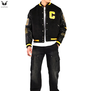 Premium Quality Men's Varsity <b>Jacket</b> Streetwear Embroidery <b>Patchwork</b> Bomber <b>Jacket</b> Vintage Style College Baseball <b>Jacket</b> - Product Image 1
