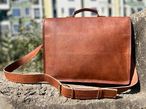 Sac à bandoulière Vintage marron en cuir de chèvre pour ordinateur portable, sacoche 9x11 pouces, vente en gros - Product Image 5