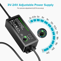 Adaptateur universel AC/DC 72W, alimentation réglable 3V-24V 3A, convertisseur de polarité 13 embouts, pince crocodile, pour bande LED, haut-parleur, DIY