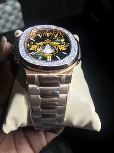 Montre à quartz pour homme, bracelet en acier inoxydable, cadran analogique 20 mm, lunette perlée, fermoir déployant, luxe et mode, cadeau - Product Image 4