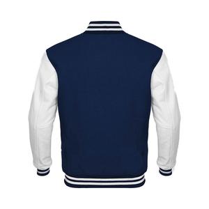 Custom Design White <b>Leather</b> & Wool Winter Sheep Fur Baseball Letterman Varsity <b>Jackets</b> for <b>Men</b> College - Product Image 4
