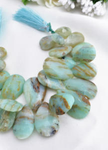 Ópalo Peruano Natural Facetado en Forma de Almendra, 1 Hilo, Natural, para la Elaboración de Joyería Fina, Piedras Preciosas - Product Image 5