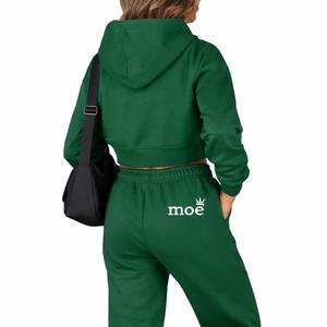Ensemble de survêtements 2 pièces pour femmes en coton (65 %) – Tenue de sport, jogging, yoga, sweat-shirt et pantalon de survêtement - Product Image 3