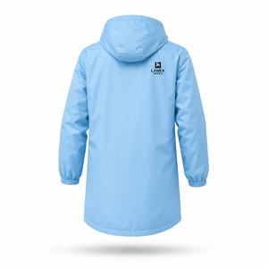 New Youth Swim Parka Waterproof Hooded Changing <b>Robe</b> Quick Dry Polyester Swim <b>Coat</b> with Front Zipper Side Pockets Custom Logo - Product Image 3