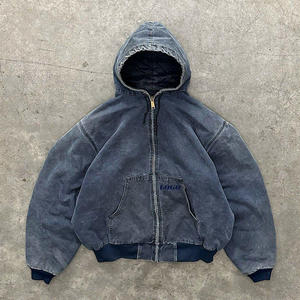 Sudadera con Capucha de Mezclilla para Hombre, Mezcla de Algodón Lavado, Estilo Casual, Ropa de Calle, Moda Relajada - Product Image 3