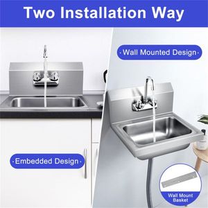 Wall-Mounted 17\" X 15\" X 14.5\" Absorption Tank Anti-Splash Kitchen Sink - Product Image 6