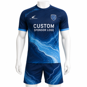 Conjunto de Camiseta de Fútbol Personalizada para Hombre, Sublimada, de Secado Rápido, Cuello Redondo, Manga Corta, Uniforme para Adultos - Product Image 6