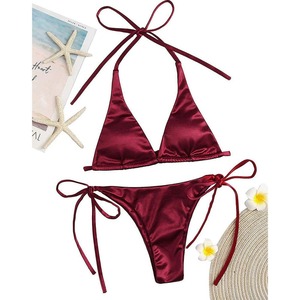 ชุดบิกินี่ผู้หญิงแบบ 2 ชิ้น สกรีนโลโก้ด้านหน้า คอเว้าหลัง ระบายอากาศได้ดี แห้งเร็ว ชุดว่ายน้ำ ชุดชายหาดสำหรับผู้หญิง - Product Image 4