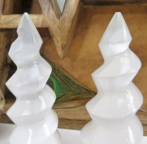 แท่นควอทซ์เคลือบแบบปรับแต่งได้,งานฝีมือหอคอยแบบเกลียว Selenite สำหรับตกแต่งบ้านจาก Exis คริสตัลส่งออก - Product Image 4