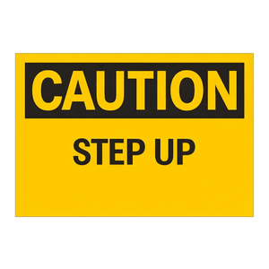 Panneau de signalisation de sécurité en PVC/métal jaune/noir pour intérieur/extérieur – Attention, marchepied - Product Image 3