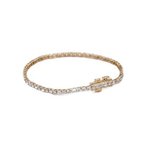 Wonderful Round Brilliant Cut Lab Created Diamond <b>Bracelet</b> IGI Certified 10K 14K 18K <b>Solid</b> Gold Classic Elegant Tennis <b>Bracelet</b> - Product Image 1