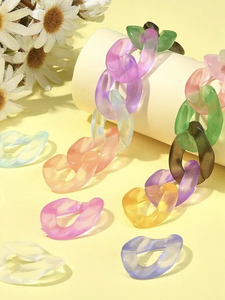 Décoration murale de luxe en chaîne de résine, lien acrylique suspendu, écran à boucles fumées, ornement d'intérieur moderne, séparateurs de pièce en gros - Product Image 2