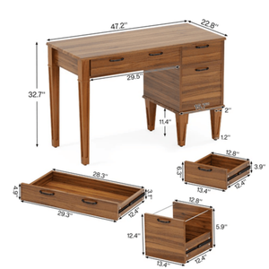 Tavolo per Laptop in Legno Massello per Ufficio o Soggiorno, Scrivania per Computer da Camera da Letto - Product Image 2