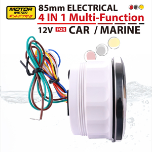 Nouveau Jauge 4-en-1 80mm pour Pression d'Huile, Température d'Eau, Niveau de Carburant et Voltmètre, LED 7 Couleurs, Noir, 12V, Capteur pour Voiture et Bateau - Product Image 4