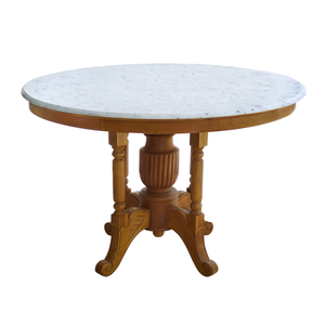 Mesa de Centro de Diseño Moderno con Base de Madera Hecha a Mano y Tapa de Mármol Premium para Decoración del Hogar, Ideal para Regalo de Inauguración - Product Image 2