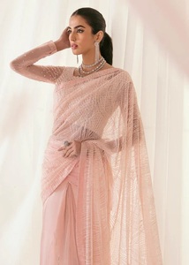 FATEMA FASHION Sari/Saree Indio Pakistaní para Mujer, Ropa de Fiesta y Boda, Diseño Étnico Moderno, Material de Piel Sintética, Estampado Digital - Product Image 4