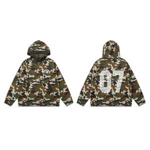 Chaqueta con Capucha de Algodón de 450 g/m², Tejida, con Estampado Digital de Camuflaje, a la Moda, para Otoño e Invierno, Unisex, en Oferta - Product Image 3