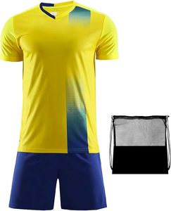 Maillot et short de football à séchage rapide pour hommes avec sac en filet – Kits de football - Product Image 1