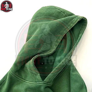 Sudadera con Capucha para Hombre, Estilo Hip Hop Urbano, Color Verde Sólido, Cómoda, Suave al Tacto, Diseño Novedoso, Totalmente Personalizable, Lavado Ácido - Product Image 3