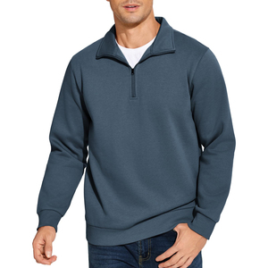 Sweat-shirt à col zippé pour homme, coupe classique, col montant, personnalisable avec impression sérigraphiée, en tissu épais, fabrication usine - Product Image 5