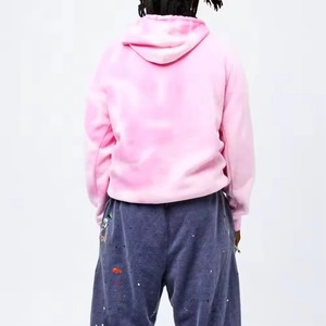 Custom Lightweight Pink 100% Cotton Winter Hoodie Men Pullover Oversized Heavyweight Fleece Lined Breathable Formal Streetwear - Product Image 2