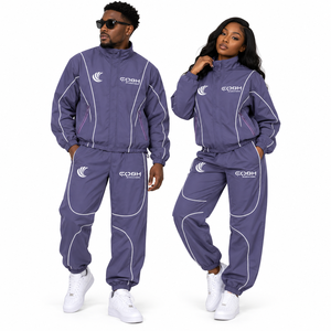 ชุดวอร์มแบบ unisex ซิปเต็มตัว สไตล์สปอร์ต ผลิตจากโพลีเอสเตอร์ เหมาะสำหรับใส่ในฤดูใบไม้ร่วง พร้อมโลโก้พิมพ์และกระเป๋าข้าง - Product Image 3