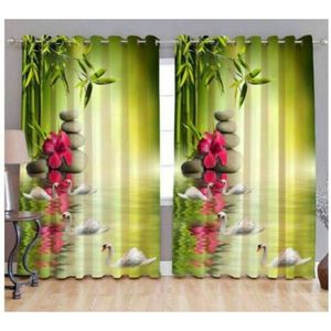 Luxury 122 X 152 cm Polyester Printed Floral Curtain Eco-Friendly Flame Retardant with Grommets Ready-Made for Home Hotel Use - Product Image 6