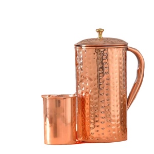 Pure Copper <b>Jug</b> Gold Antique Design Solid Quality Big Size Metal Pure Copper <b>Jug</b> for <b>Drinking</b> Water - Product Image 1