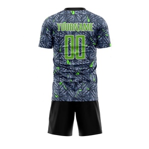 Ensemble de maillots de football sublimés pour hommes, col rond, manches courtes, imprimé géométrique, polyester respirant, nom d'équipe personnalisé 00 All - Product Image 2