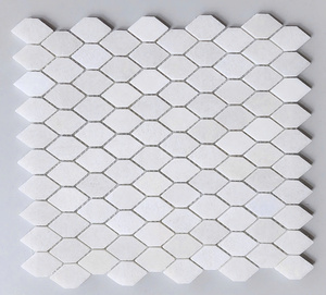 Mosaico Hexagonal Puntiagudo de Mármol Mixto, Revestimiento de Pared Moderno para Baño, Resistente al Agua, Piedra Pulida, Estilo Contemporáneo - Product Image 2