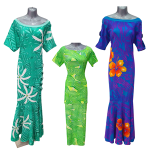 Robe d'été polynésienne tribale Samoa, robe de soirée personnalisée avec fleur de Tiaré, robes longues élégantes pour femmes - Product Image 4