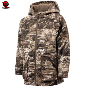 Sudadera con capucha de forro polar pesado para caza, con cremallera completa, camuflaje Rock Bark, para jóvenes y hombres, con capucha elástica y forro polar. - Product Image 3