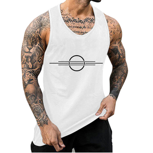 Everglide Corporation Men's <b>White</b> Sleeveless O-Neck Tank <b>Top</b> 100% Cotton Breathable Solid Knitted Casual Muscle Washed 220g - Product Image 3