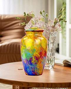 Decorative Beaded Funeral Urn Handmade <b>Memorial</b> Ashes Vessel At Best Price - Product Image 4