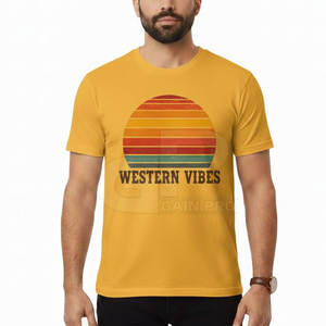 T-shirt Western Premium pour homme, col rond classique, en coton, pour un style décontracté et un confort quotidien. - Product Image 3