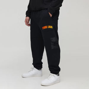 Pantalon de survêtement en molleton à jambe droite et bas ouvert pour homme, coupe ample, avec poches - Product Image 1
