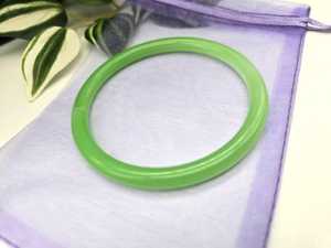Handmade Green Resin <b>Bangle</b> Round Tubular Slim Stackable Cuff Bracelet Jewelry Resin Craft Mint <b>Jade</b> Translucent - Product Image 3