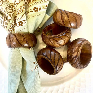 Anneaux de serviette en bois d'acacia de couleur unie, style minimaliste personnalisé, en gros pour la mise en place de tables d'hôtels et de restaurants - Product Image 5