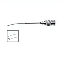 Canule lacrymale Fasanella 22 mm à pointe arrondie légèrement courbée en acier inoxydable, conforme MOL, pour irrigation et sondeur, instruments ophtalmiques